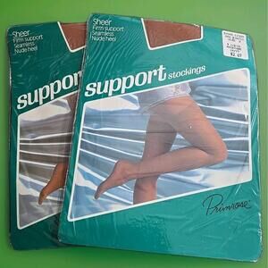 Primrose Firm Support Stockings Thigh High Size 2 Rosetone Seamless 2 Pairs New